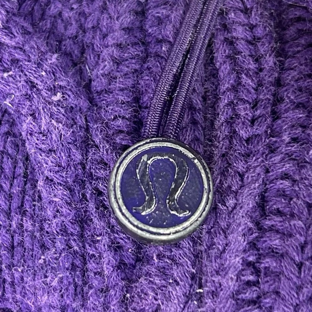 Lululemon Scuba Full Zip Hoodie Cable Knit Purple Size 6 Thumbhole Hiking Jacket - Picture 5 of 13